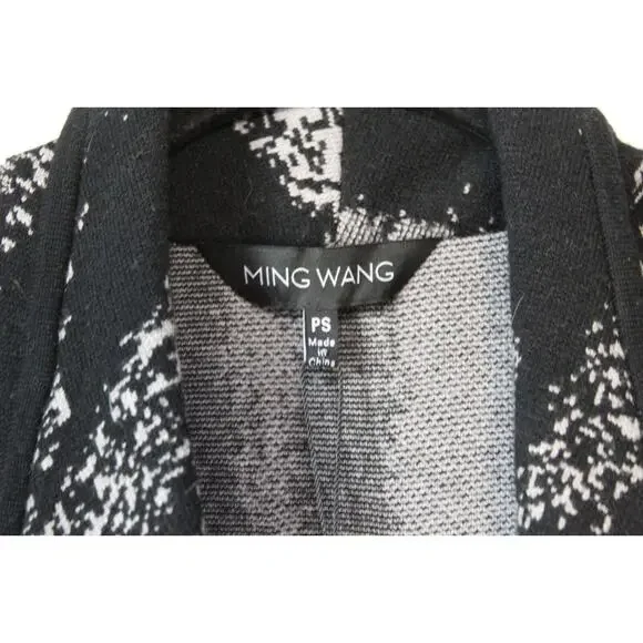 NWT Ming Wang Relaxed Fit Cozy Knit Cardigan Black Gray Petite Small PS H13896 - Picture 6 of 10